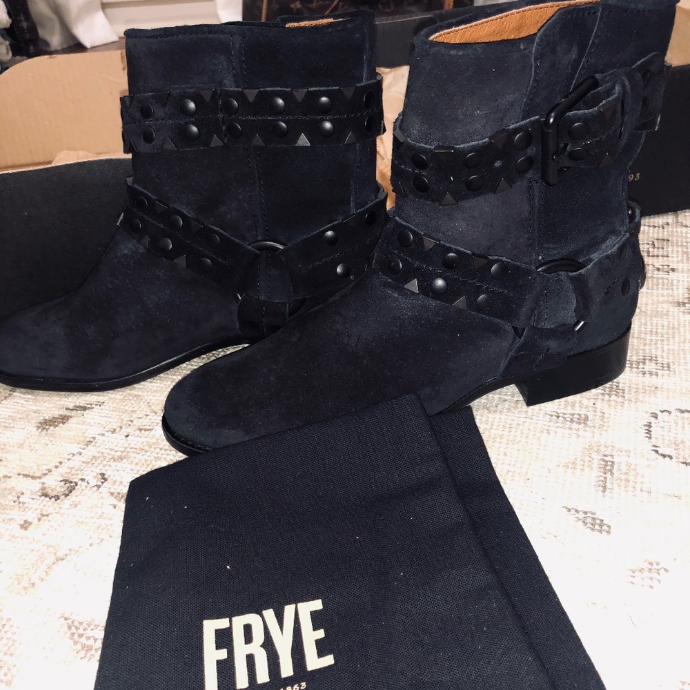 FRYE black studded boots